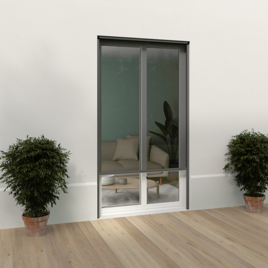 moustiquaire enroulable verticale pour porte confort - gris anthracite