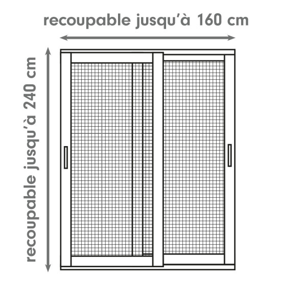 Dimensions de recoupe largeur 160 cm