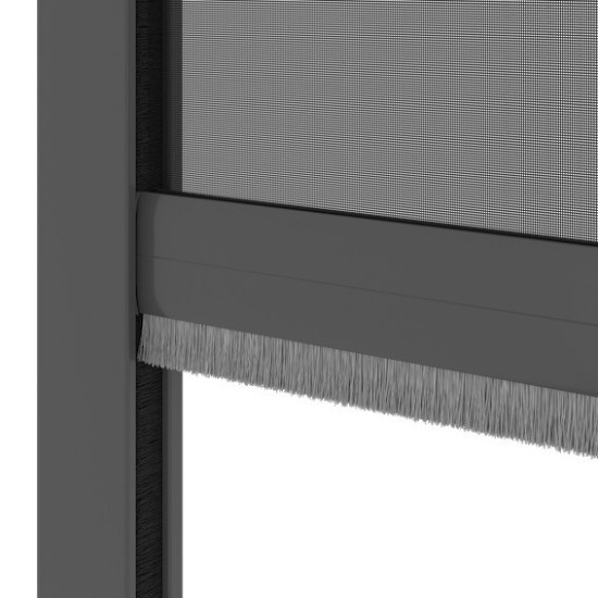 Barre finale de la moustiquaire enroulable verticale alu pour porte grise