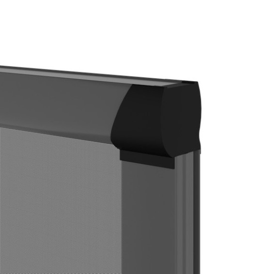 Embout de coffret moustiquaire enroulable verticale grise pour porte