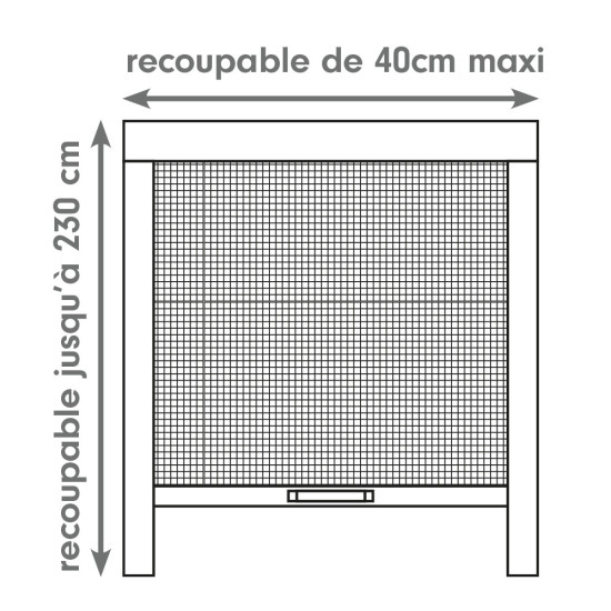 Recoupe de la moustiquaire enroulable verticale alu de porte