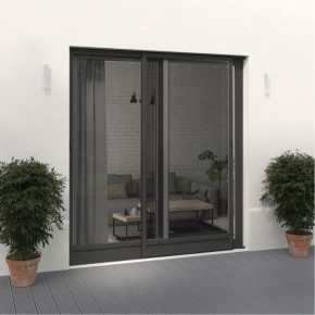 moustiquaire coulissante Alu gris