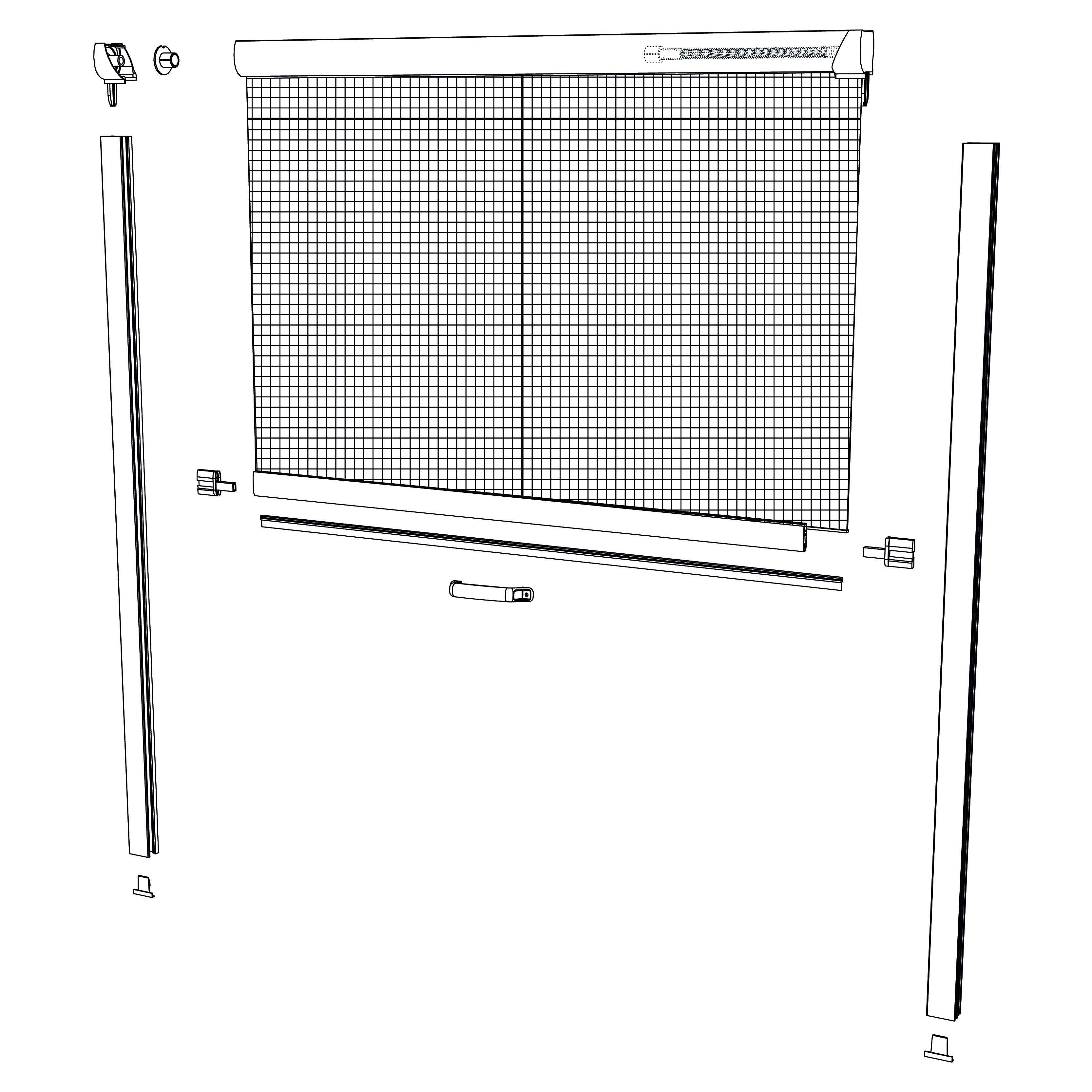 éclaté de moustiquaire enroulable de porte à enroulement vertical