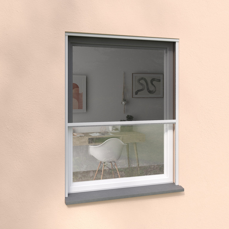 Moustiquaire Enroulable Alu Blanc L150 x H160cm – Moustiquaire pour Fenêtre Recoupable